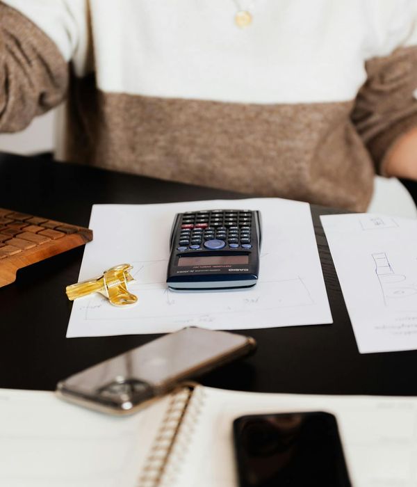 Financial management company office with modern technology setup